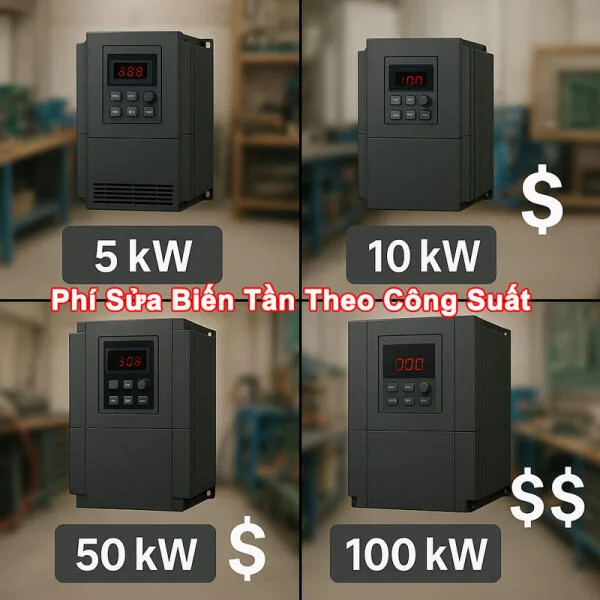 Báo giá sửa chữa biến tần theo công suất (5kW, 10kW, 50kW, 100kW)