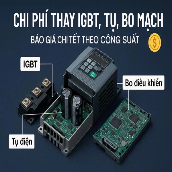 Chi phí thay thế linh kiện trong biến tần (IGBT, tụ điện, bo mạch…)