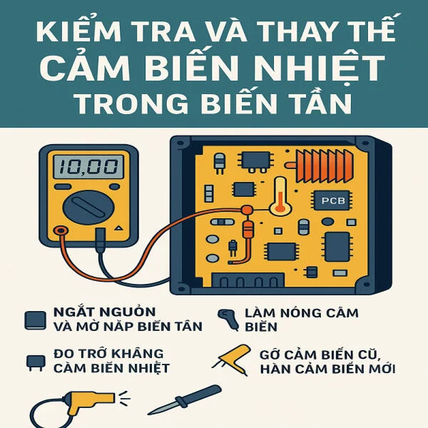 Kiểm tra và thay thế cảm biến nhiệt trong biến tần