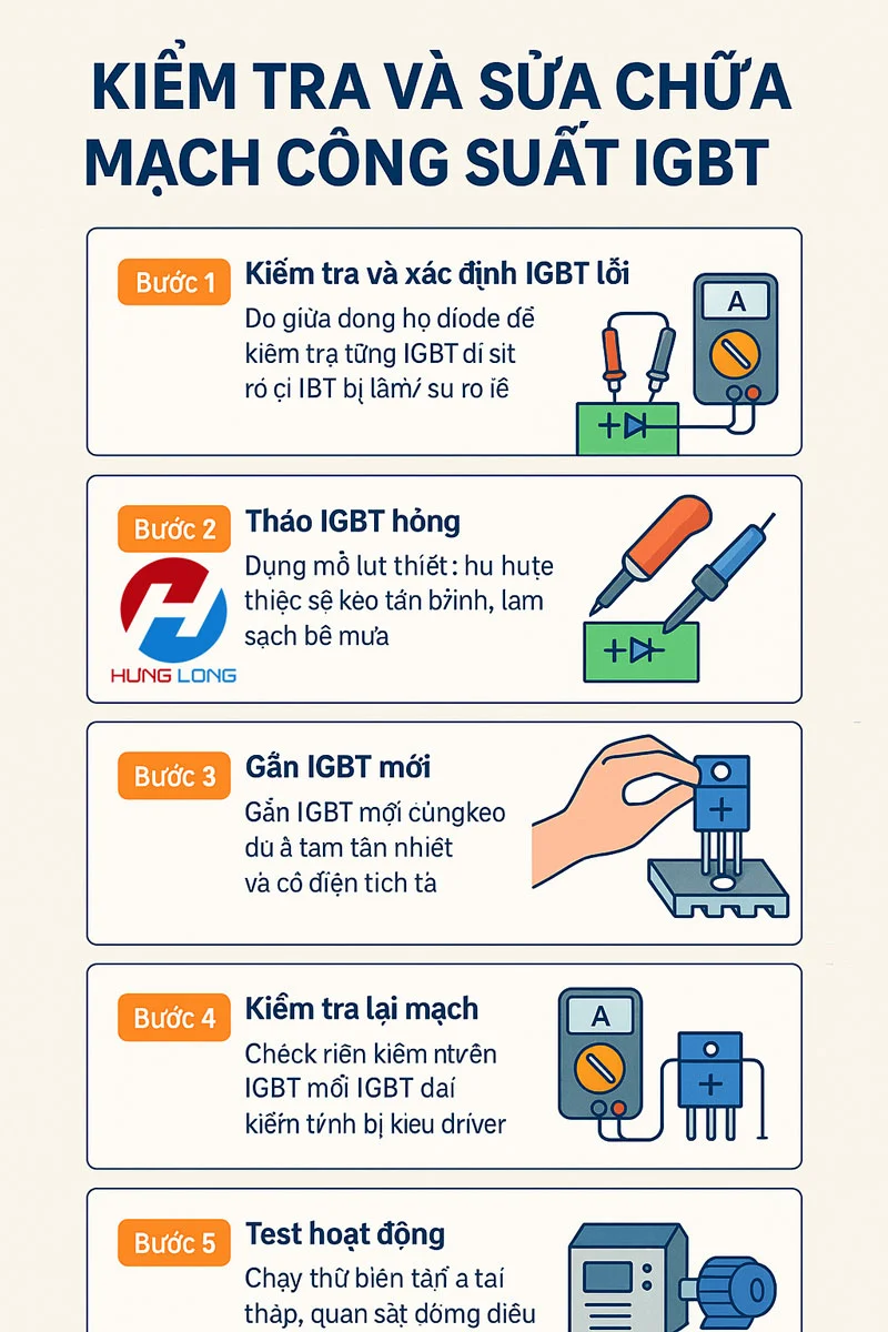 Các bước thay thế IGBT cho biến tần