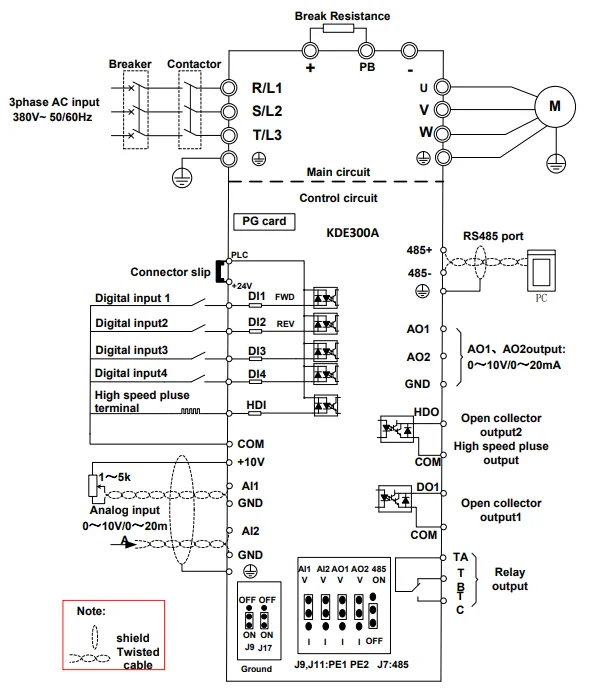 mach dieu khien bien tan kde300A